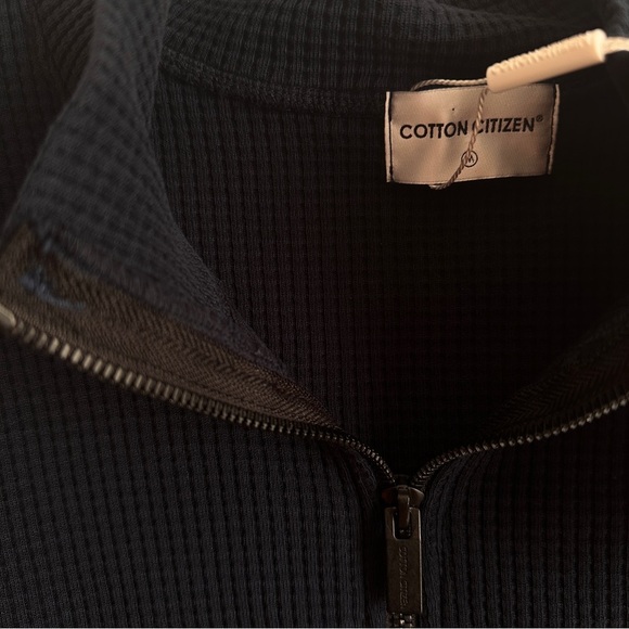 Cotton Citizen Cooper Half Zip Thermal Pullover Navy Blue NWT Size M - Picture 5 of 10
